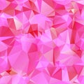 Vector irregular polygon square background - triangle low poly pattern - color hot pink magenta red