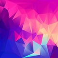 Vector abstract irregular polygon square background - triangle low poly pattern neon pink Royalty Free Stock Photo