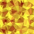 Vector irregular polygon square background - triangle low poly pattern - color yellow ochre camel brick brown