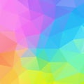 Abstract irregular polygon square background - triangle low poly pattern - full spectrum multi color rainbow light soft Royalty Free Stock Photo