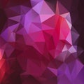 Vector irregular polygon square background - triangle low poly pattern - hot pink, magenta, fuchsia, violet, purple, Royalty Free Stock Photo