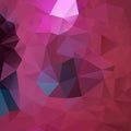 Vector irregular polygon square background - triangle low poly pattern - hot pink, magenta, fuscia, punch, blush, wine,