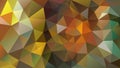 Vector irregular polygonal background - triangle low poly pattern - autumnal fall color brown, green, khaki, orange, rust Royalty Free Stock Photo