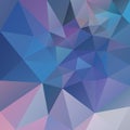 Vector irregular polygonal background - triangle low poly pattern - holographic blue, purple, volet and pink color Royalty Free Stock Photo