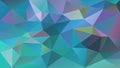 Vector irregular polygonal background - triangle low poly pattern - holographic turquoise blue and pink color spectrum