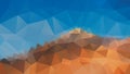 Vector irregular polygonal background - triangle low poly pattern - horizontal landscape with sky and sandstone mountains