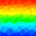 Vector irregular polygonal background - triangle low poly pattern - horizontal rainbow color spectrum Royalty Free Stock Photo