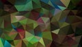 Vector irregular polygonal background - triangle low poly pattern - peacock feather shades of green, blue and purple colo Royalty Free Stock Photo