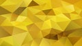 Vector irregular polygonal background - triangle low poly pattern - warm gold yellow color