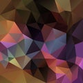 Vector irregular polygonal square background - triangle low poly pattern - brown, purple, burgundy, ochre, khaki color