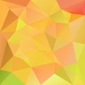Vector irregular polygonal square background - triangle low poly pattern - fall autumn yellow orange and green color Royalty Free Stock Photo