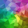 Vector irregular polygonal square background - triangle low poly pattern - full color spectrum rainbow - pink, orange, gr Royalty Free Stock Photo