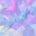 Vector irregular polygonal square background - triangle low poly pattern - holographic violet, purple, pink and blue colo Royalty Free Stock Photo