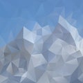 Vector irregular polygonal square background - triangle low poly pattern - light blue sky over gray mountain Royalty Free Stock Photo