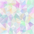 Vector irregular polygonal square background - triangle low poly pattern - light pastel variegated color