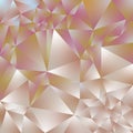 Vector irregular polygonal square background - triangle low poly pattern - pink yellow brown gold holographic color with Royalty Free Stock Photo