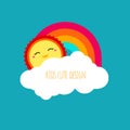 Vector abstract kids cute design element. Shapes of sun, cloud a Royalty Free Stock Photo