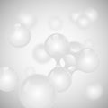 Vector abstract light grey glossy molecule design. White toms illustration. Medical background for science banner or flyer