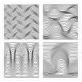 Vector abstract line patterns set. Royalty Free Stock Photo