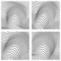 Vector abstract line patterns set. Royalty Free Stock Photo