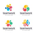 Vector abstract logo design. Teamwork, alliance.