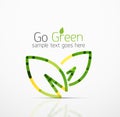 Vector abstract logo idea, eco leaf, nature plant, green concept business icon. Creative logotype design template Royalty Free Stock Photo