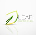Vector abstract logo idea, eco leaf, nature plant, green concept business icon. Creative logotype design template Royalty Free Stock Photo