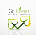 Vector abstract logo idea, eco leaf, nature plant, green concept business icon. Creative logotype design template Royalty Free Stock Photo