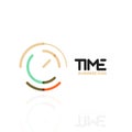 Vector abstract logo idea, time concept or clock business icon. Creative logotype design template Royalty Free Stock Photo