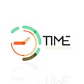 Vector abstract logo idea, time concept or clock business icon. Creative logotype design template Royalty Free Stock Photo