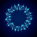 Vector abstract luminescent technology illustration, round blue