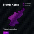 Vector abstract map of North Korea