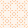 Vector abstract minimalist geometric floral seamless pattern. White and orange Royalty Free Stock Photo