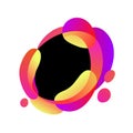 Vector abstract modern graphic element. Dynamical gradient colored fluid, organic effects forms, wavy liquid shape Frame