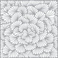 Vector abstract monochromatic pattern. White leafs on gray background. Royalty Free Stock Photo