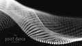 Vector abstract monochrome particle wave, points array, shallow depth of field. Futuristic illustration. Technology Royalty Free Stock Photo