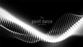 Vector abstract monochrome particle wave, points array, shallow depth of field. Futuristic illustration. Technology Royalty Free Stock Photo