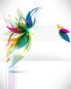 Vector abstract multicolor leaf background