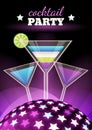 Vector abstract night club party background. Sphere with shining Royalty Free Stock Photo