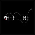 Vector abstract offline disconnect unplug concept logo text creative design