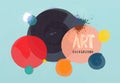 Vector abstract oil art brush strokes of paint. Hand drawn painting. Freehand painting oil on canvas. Artistic colorful circles. Royalty Free Stock Photo