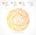 Vector abstract orange sphere infographics. Flat