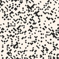 Vector abstract pixel background. Black and white geometric seamless pattern. Repeated design Royalty Free Stock Photo