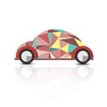 Vector abstract polygonal beetle car Royalty Free Stock Photo