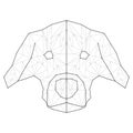 Vector. Abstract polygonal head dog. Linear geometric symbol Royalty Free Stock Photo