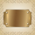 Vector abstract precious metal golden award plate Royalty Free Stock Photo