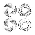 vector abstract radial dashed ripple circles Royalty Free Stock Photo