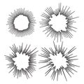 Vector abstract radial line burst. black explosion