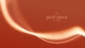 Vector abstract red particle wave, points array, shallow depth of field. Futuristic illustration. Technology digital Royalty Free Stock Photo
