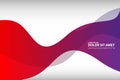 Vector abstract red purple wavy waves background, wallpaper. Brochure, design. on white background